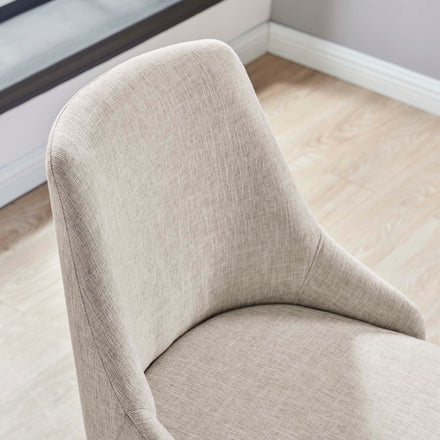Designate Swivel Upholstered Office Chair in Black Beige