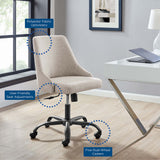Roscoe Swivel Upholstered Office Chair in Black Beige