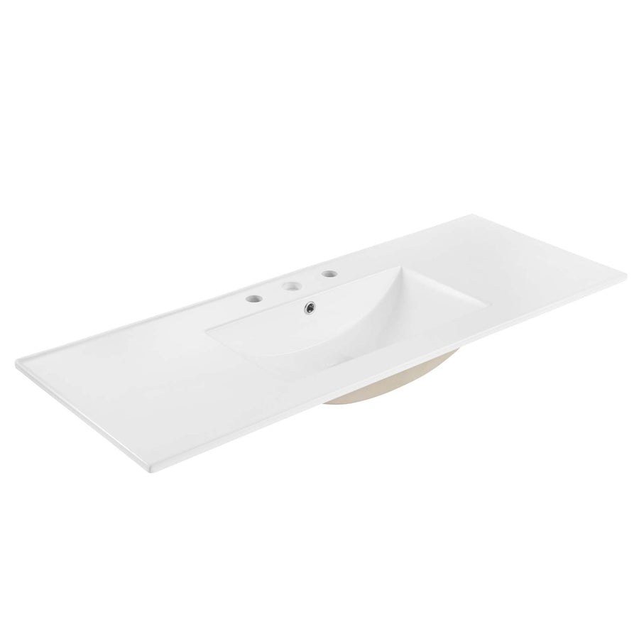 Calla 48" Single Basin Bathroom Sink in White