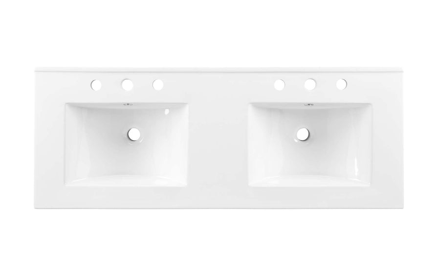 Calla 48" Double Basin Bathroom Sink in White