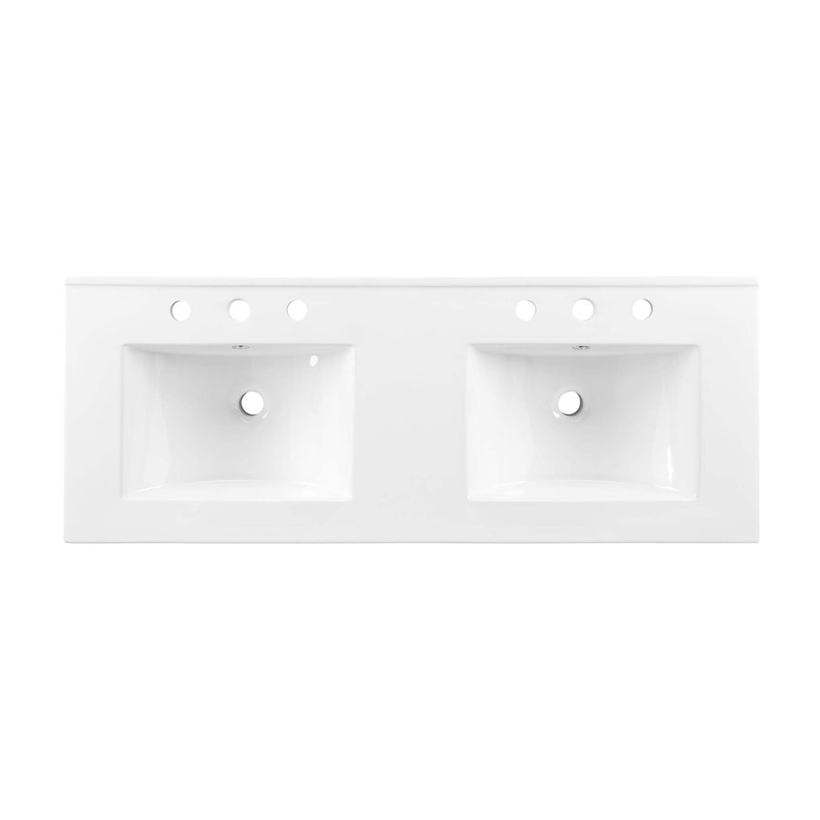 Calla 48" Double Basin Bathroom Sink in White