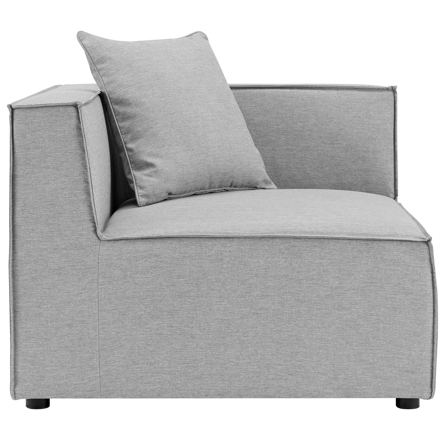 Heath 2-Piece Outdoor Patio Upholstered Sectional Sofa Loveseat in Gray