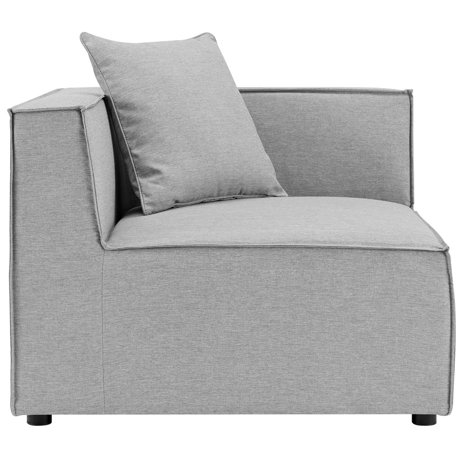 Heath 2-Piece Outdoor Patio Upholstered Sectional Sofa Loveseat in Gray