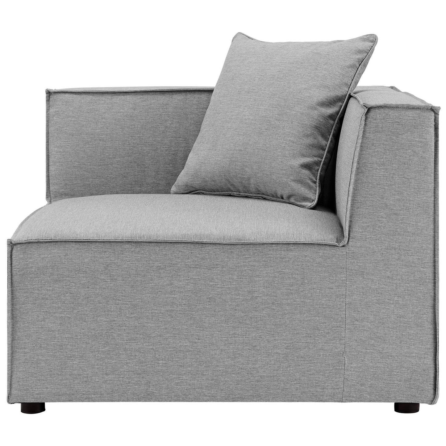 Heath 2-Piece Outdoor Patio Upholstered Sectional Sofa Loveseat in Gray