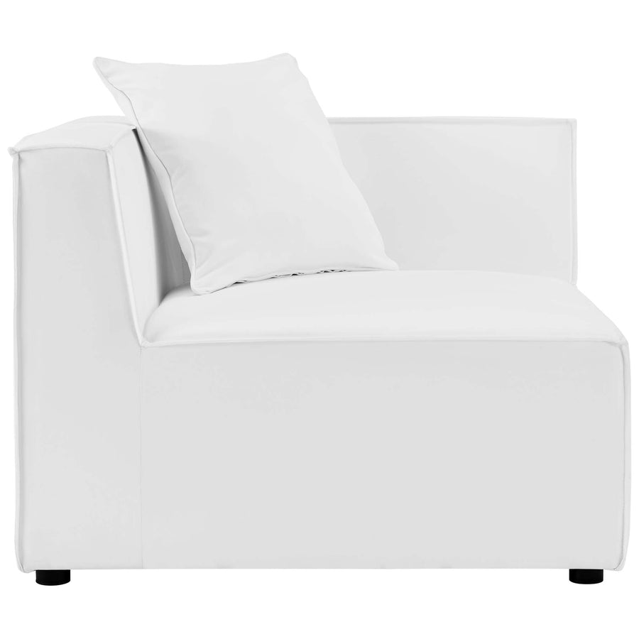 Heath 2-Piece Outdoor Patio Upholstered Sectional Sofa Loveseat in White