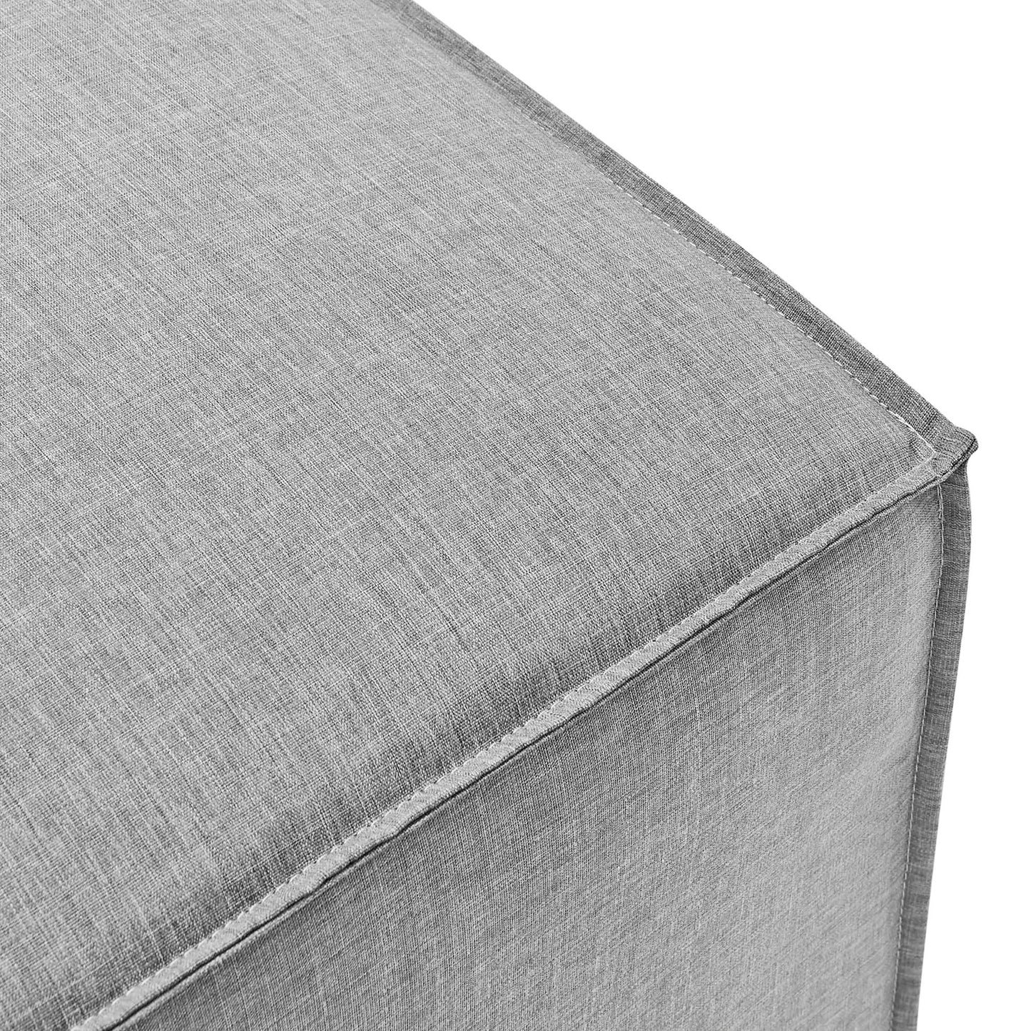 Heath Outdoor Patio Upholstered Loveseat and Ottoman Set in Gray