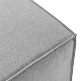 Heath Outdoor Patio Upholstered Loveseat and Ottoman Set in Gray