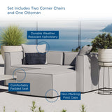 Heath Outdoor Patio Upholstered Loveseat and Ottoman Set in Gray