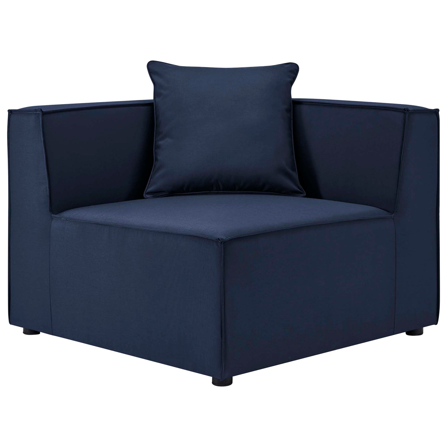 Heath Outdoor Patio Upholstered Loveseat and Ottoman Set in Navy