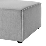 Heath 3-Piece Outdoor Patio Upholstered Sectional Sofa in Gray