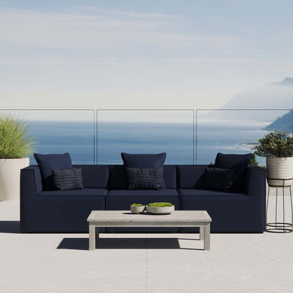 Saybrook 3-Piece Outdoor Patio Upholstered Sectional Sofa by Furniture For America