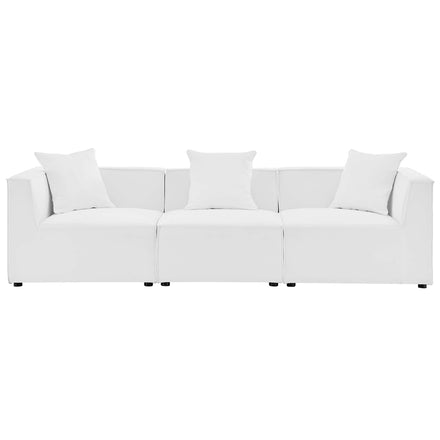 Saybrook 3-Piece Outdoor Patio Upholstered Sectional Sofa in White