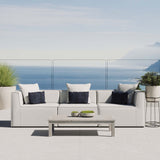 Heath 3-Piece Outdoor Patio Upholstered Sectional Sofa in White