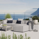 Heath 4-Piece Outdoor Patio Upholstered Sectional Sofa in Gray
