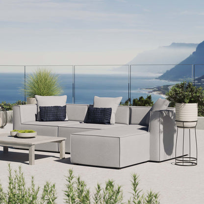 Saybrook 4-Piece Outdoor Patio Upholstered Sectional Sofa by Furniture For America