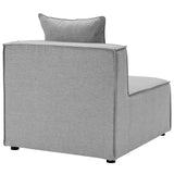 Heath 4-Piece Outdoor Patio Upholstered Sectional Sofa in Gray