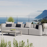 Heath 4-Piece Outdoor Patio Upholstered Sectional Sofa in Gray