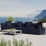 Heath 4-Piece Outdoor Patio Upholstered Sectional Sofa in Navy