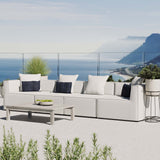 Heath 4-Piece Outdoor Patio Upholstered Sectional Sofa in White