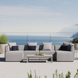 Heath 6-Piece Outdoor Patio Upholstered Sectional Sofa in Gray