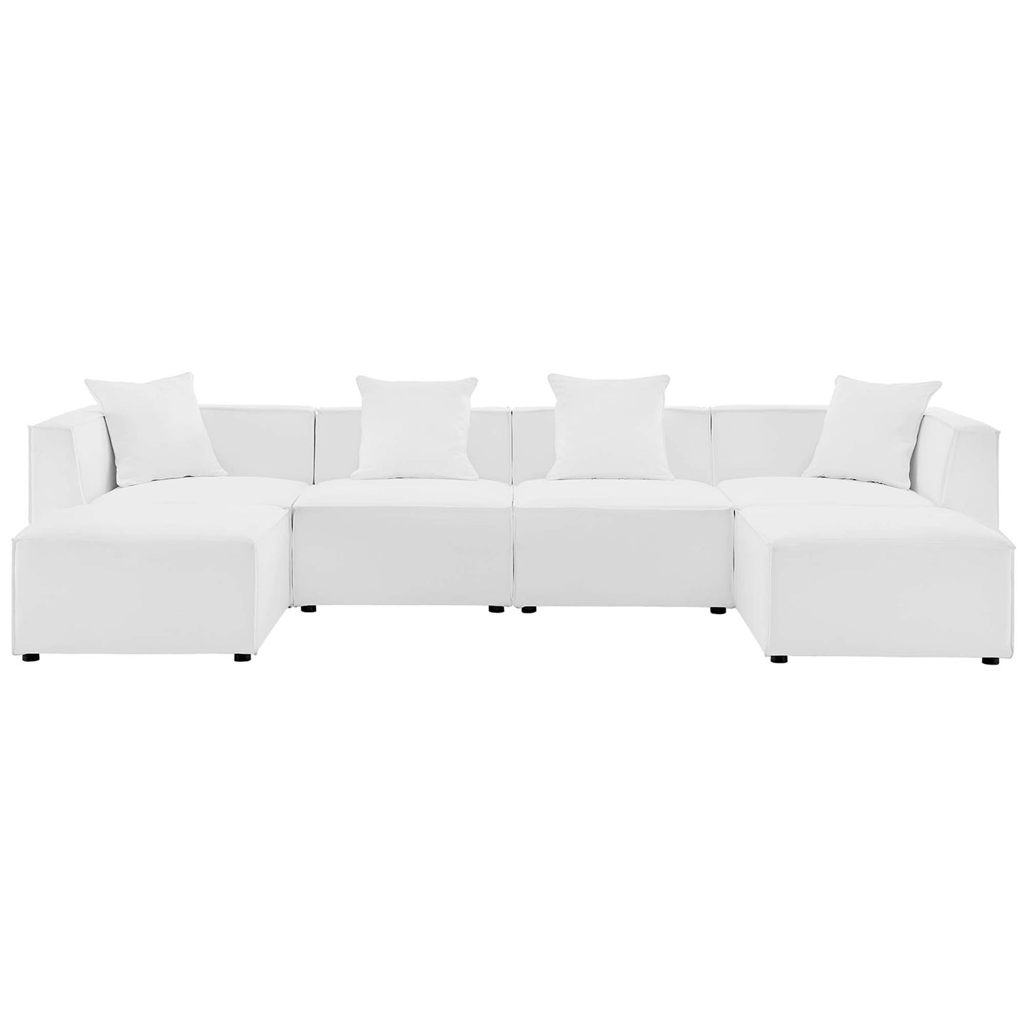 Saybrook 6-Piece Outdoor Patio Upholstered Sectional Sofa by Furniture For America