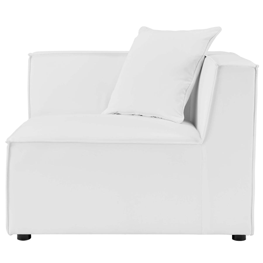 Heath 6-Piece Outdoor Patio Upholstered Sectional Sofa in White