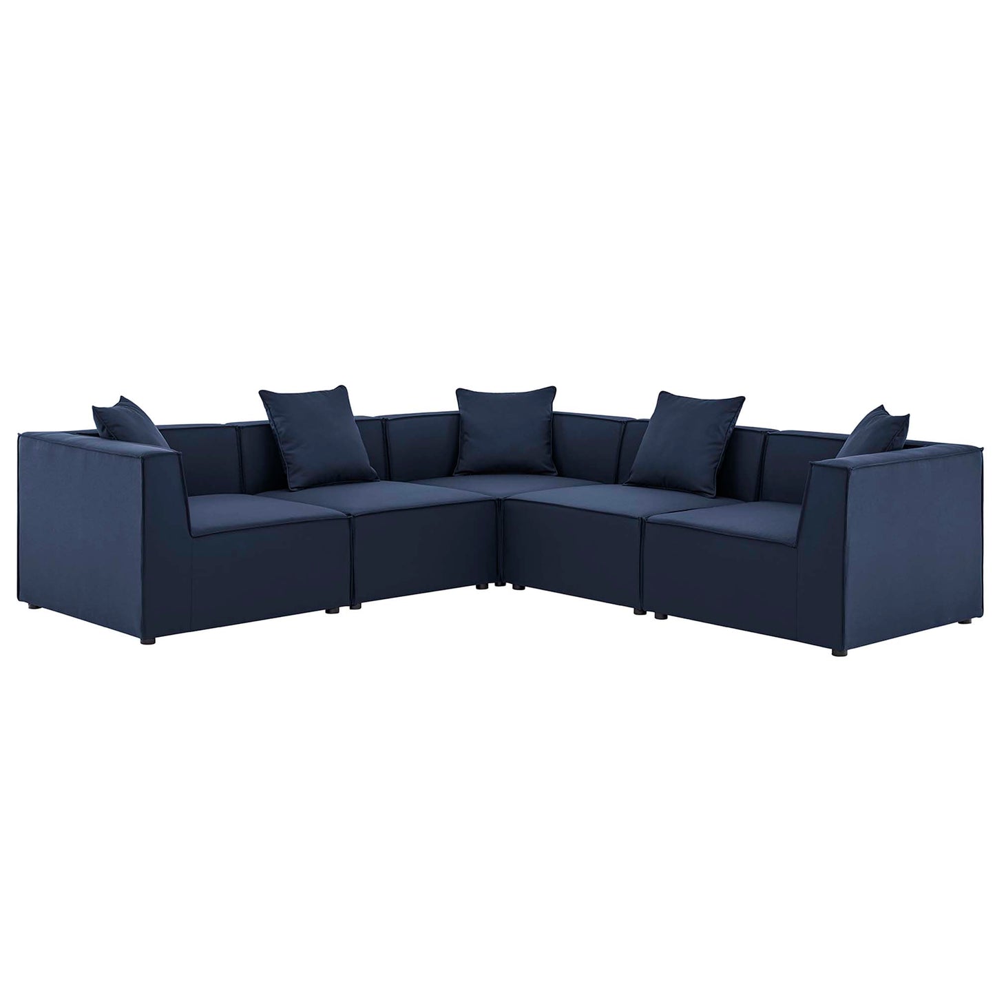 Saybrook 5-Piece Outdoor Patio Upholstered Sectional Sofa by Furniture For America