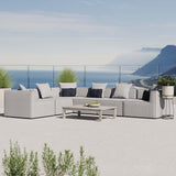 Heath 6-Piece Outdoor Patio Upholstered Sectional Sofa in Gray