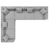 Heath 6-Piece Outdoor Patio Upholstered Sectional Sofa in Gray