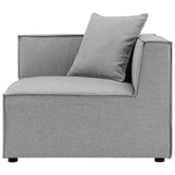 Heath 6-Piece Outdoor Patio Upholstered Sectional Sofa in Gray