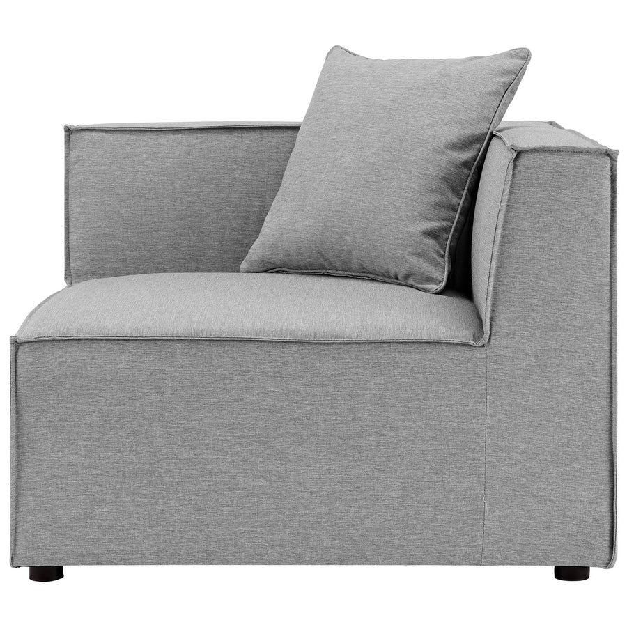 Heath 6-Piece Outdoor Patio Upholstered Sectional Sofa in Gray