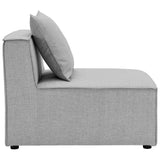 Heath 6-Piece Outdoor Patio Upholstered Sectional Sofa in Gray