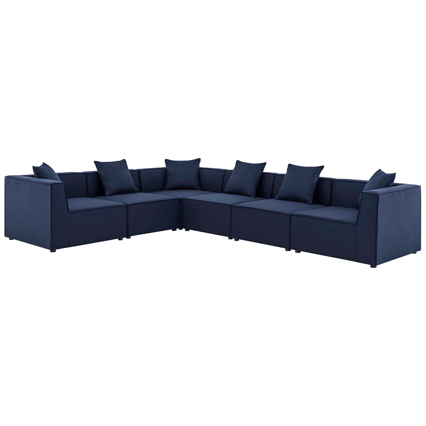 Saybrook 6-Piece Outdoor Patio Upholstered Sectional Sofa by Furniture For America