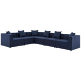 Heath 6-Piece Outdoor Patio Upholstered Sectional Sofa in Navy
