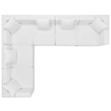 Heath 6-Piece Outdoor Patio Upholstered Sectional Sofa in White