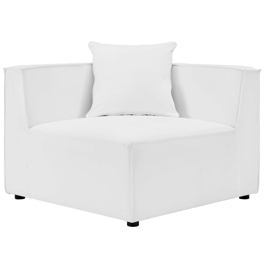 Heath 6-Piece Outdoor Patio Upholstered Sectional Sofa in White