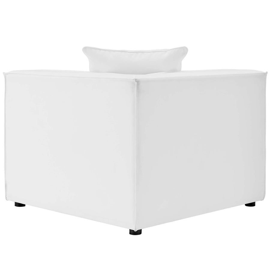 Heath 6-Piece Outdoor Patio Upholstered Sectional Sofa in White