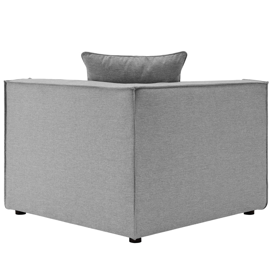 Heath 6-Piece Outdoor Patio Upholstered Sectional Sofa in Gray