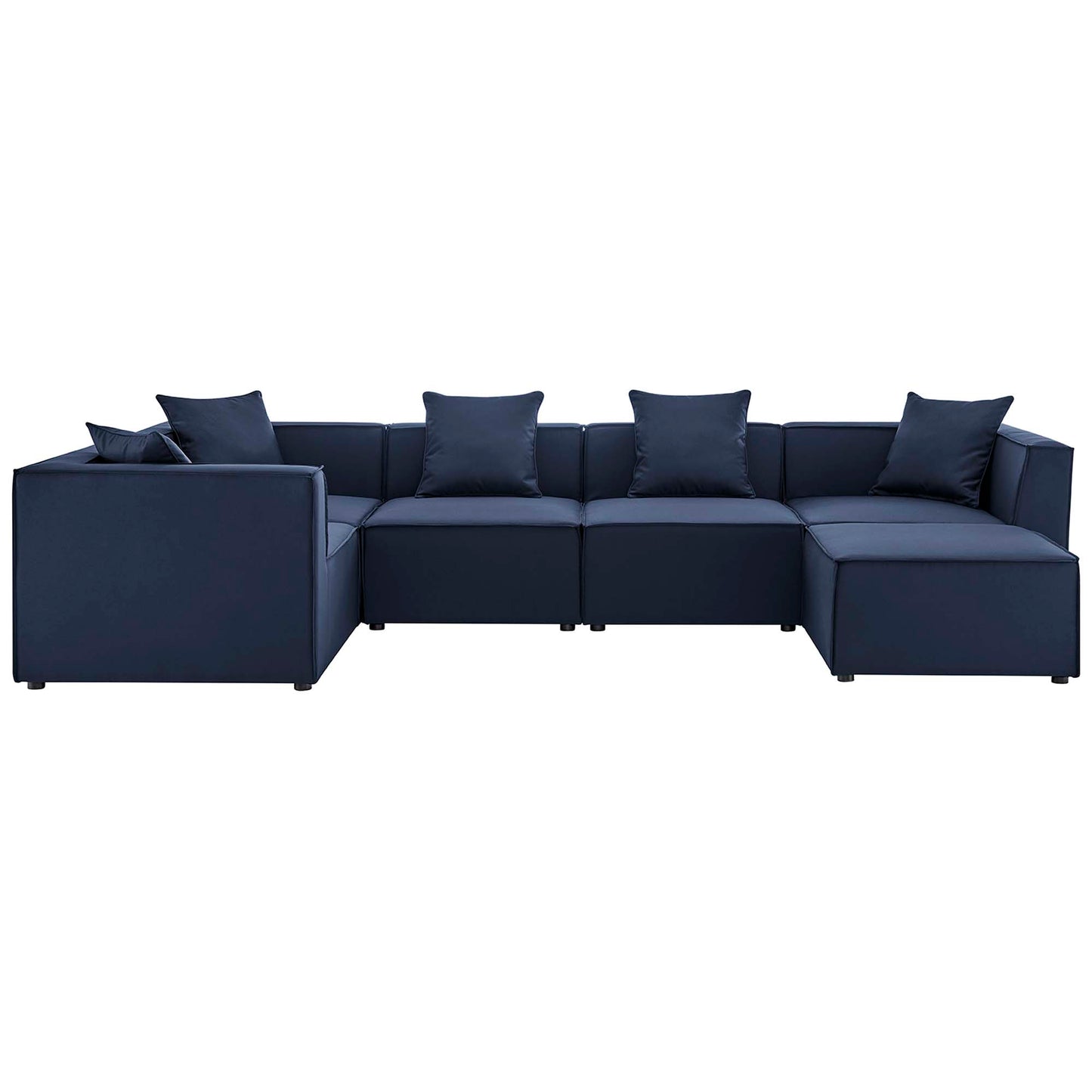 Saybrook 6-Piece Outdoor Patio Upholstered Sectional Sofa by Furniture For America