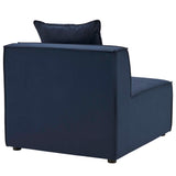 Heath 6-Piece Outdoor Patio Upholstered Sectional Sofa in Navy