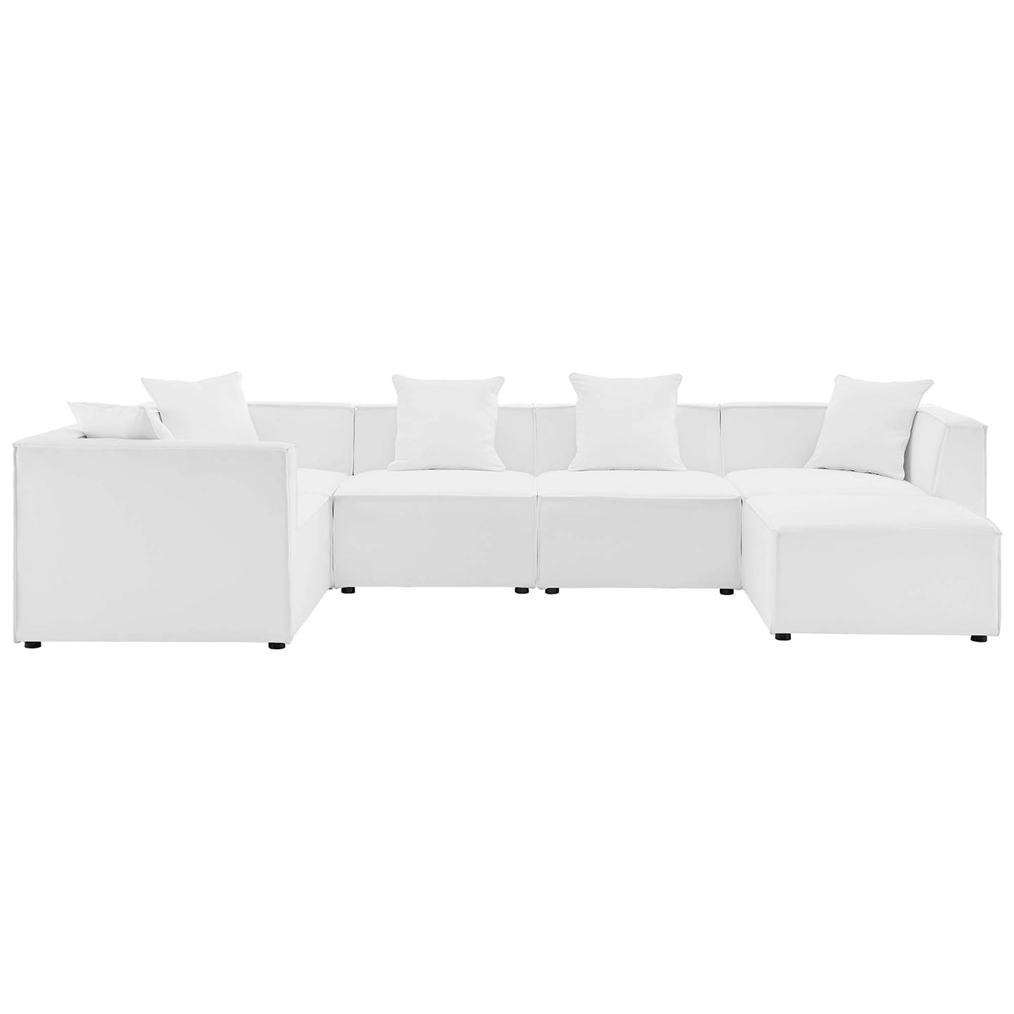 Saybrook 6-Piece Outdoor Patio Upholstered Sectional Sofa by Furniture For America
