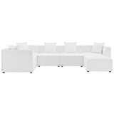 Heath 6-Piece Outdoor Patio Upholstered Sectional Sofa in White