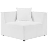 Heath 6-Piece Outdoor Patio Upholstered Sectional Sofa in White