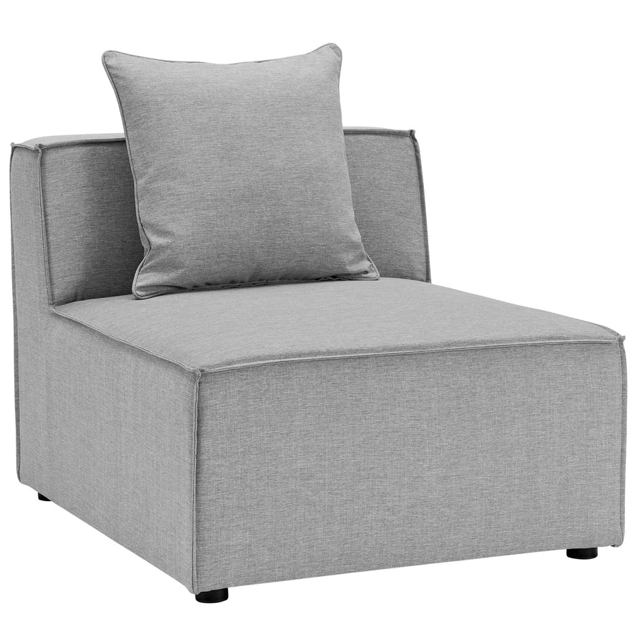 Heath 7-Piece Outdoor Patio Upholstered Sectional Sofa in Gray