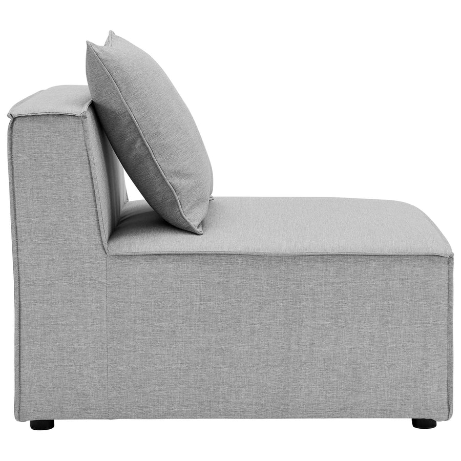 Heath 7-Piece Outdoor Patio Upholstered Sectional Sofa in Gray