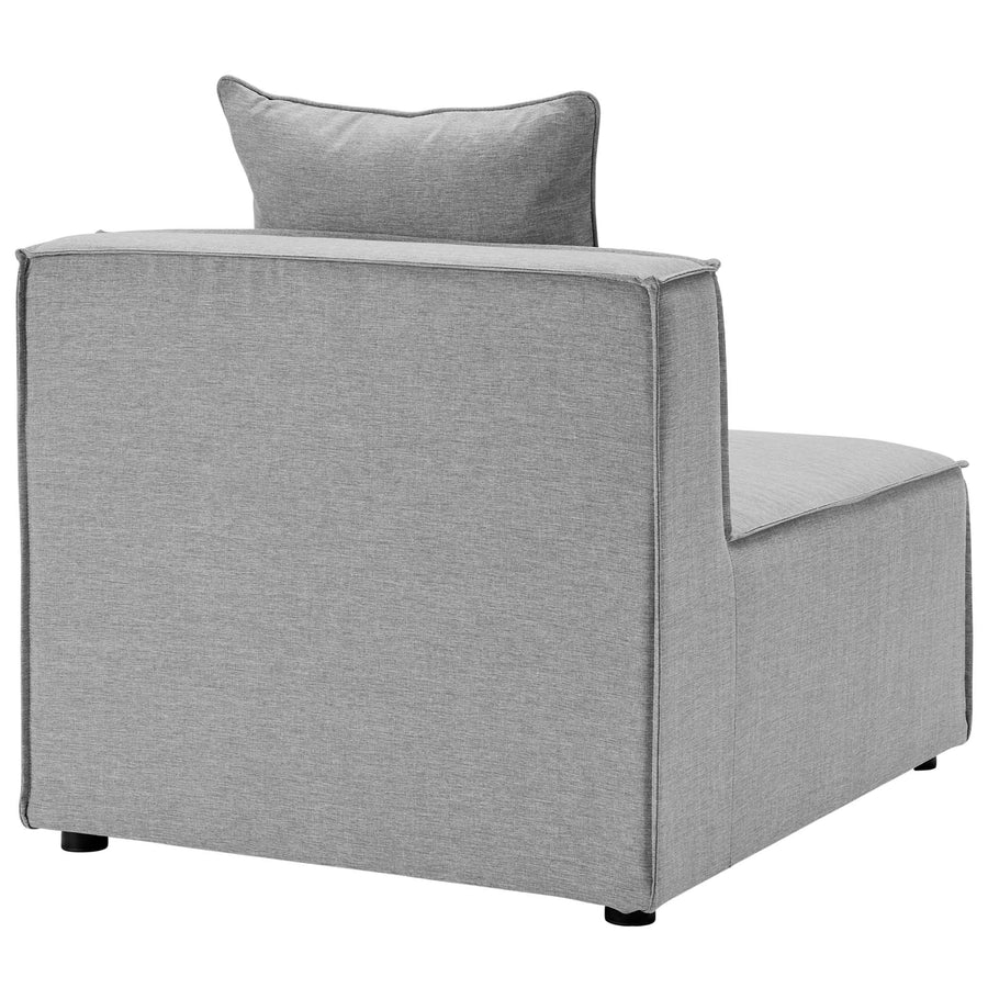 Heath 7-Piece Outdoor Patio Upholstered Sectional Sofa in Gray