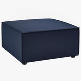 Heath 7-Piece Outdoor Patio Upholstered Sectional Sofa in Navy