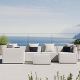 Heath 7-Piece Outdoor Patio Upholstered Sectional Sofa in White