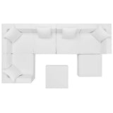 Heath 7-Piece Outdoor Patio Upholstered Sectional Sofa in White