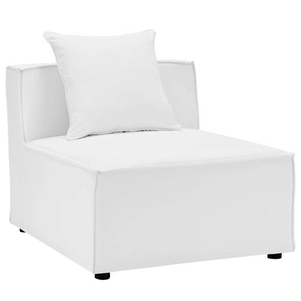 Saybrook 7-Piece Outdoor Patio Upholstered Sectional Sofa in White